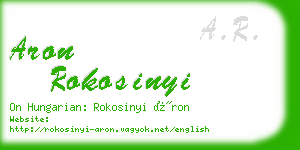 aron rokosinyi business card
